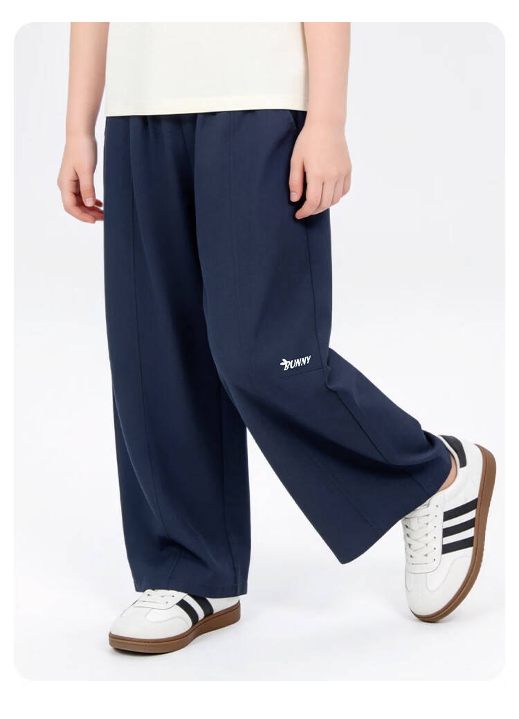 Disney Girls Ice Silk Mosquito Repellent Pants Summer Thin 2026 New Girls Curved Blade Stylish Straight Wide-Leg Pants Size 150 17
