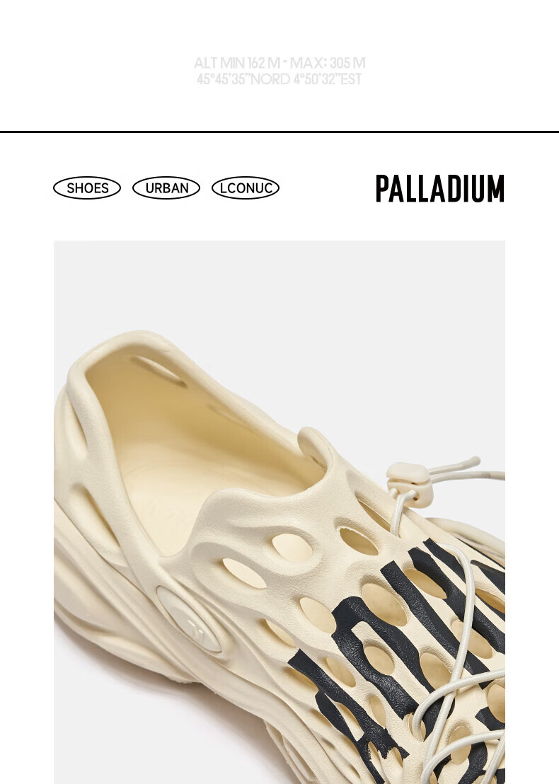 PALLADIUM New Couple's Ventilated Venom Sandals Creek Shoes Slip-On Beach Shoes Off-White Size 40 16