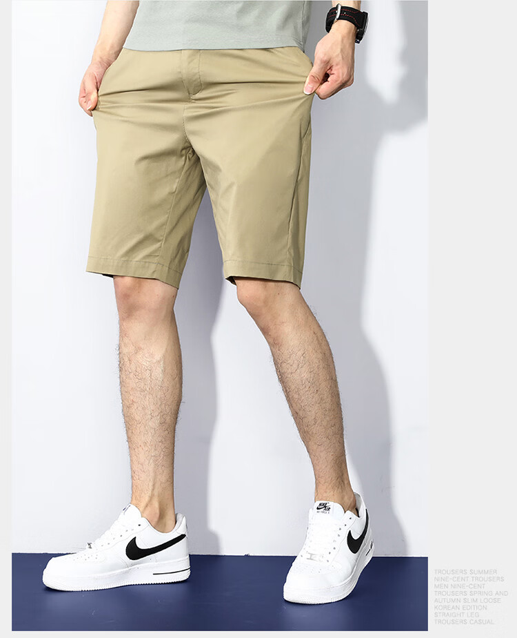 Hodo Men's Summer Cotton Comfortable Multi-Pocket Cargo Shorts Skin-Friendly Sports Five-Point Pants 11