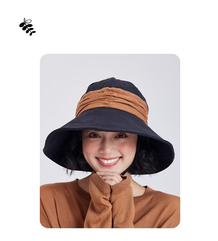Lagur Breath Forest Natural Ramie Handmade Wide Brim Bucket Hat Women Sun Protection Summer Khaki 25
