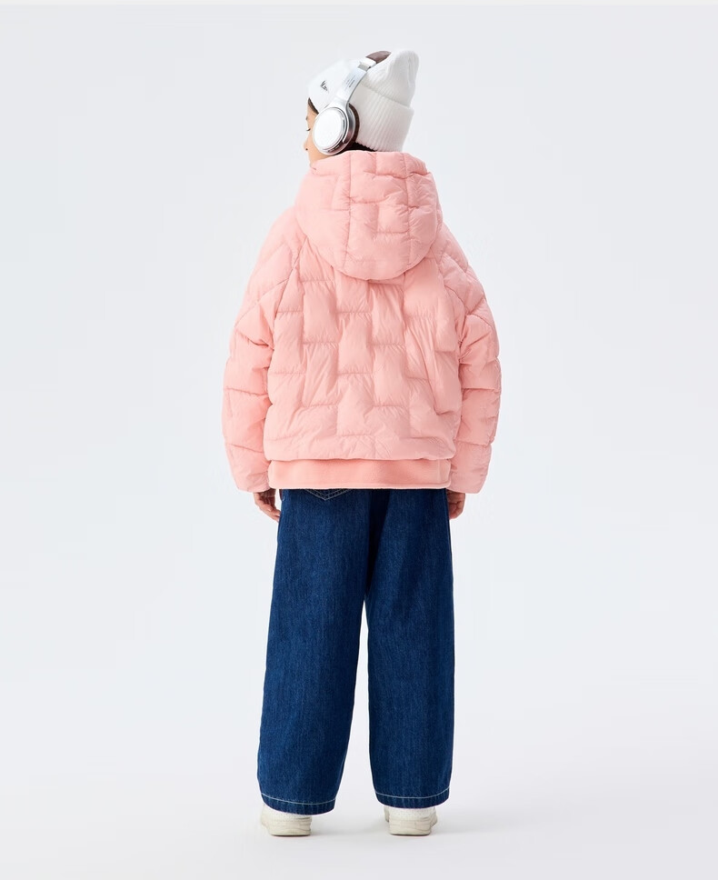 M.Latin Children's down Jacket, Winter 2024 New Style, Girls' Fleece Coat, Coral Pink, 150cm 10