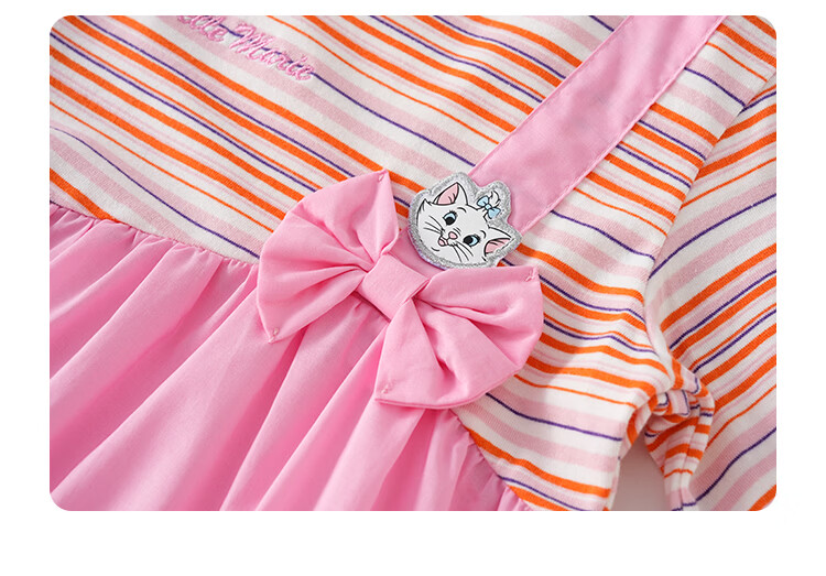 Disney Girls' Dress Big Kids Princess Dress Summer Children's Dress Faux Two-Piece Spliced Dress Peach Pink 110 5