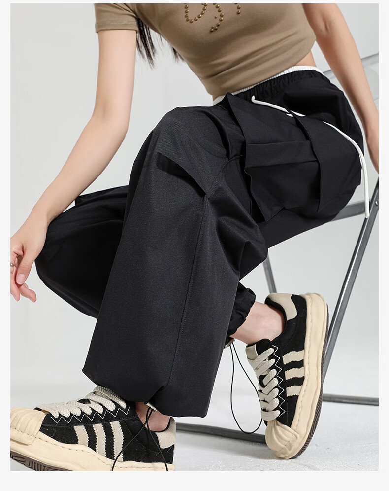 Borui Sunscreen Ice Silk Quick-Dry Work Pants Women 2026 New Summer Lightweight Breathable Casual Paratrooper Pants 25