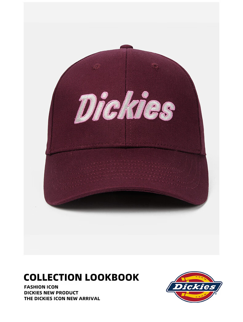 Dickies Vintage Hard Top Baseball Cap Unisex Adjustable Velcro Duckbill Hat Navy Blue Outdoor Sunshade Cap 17