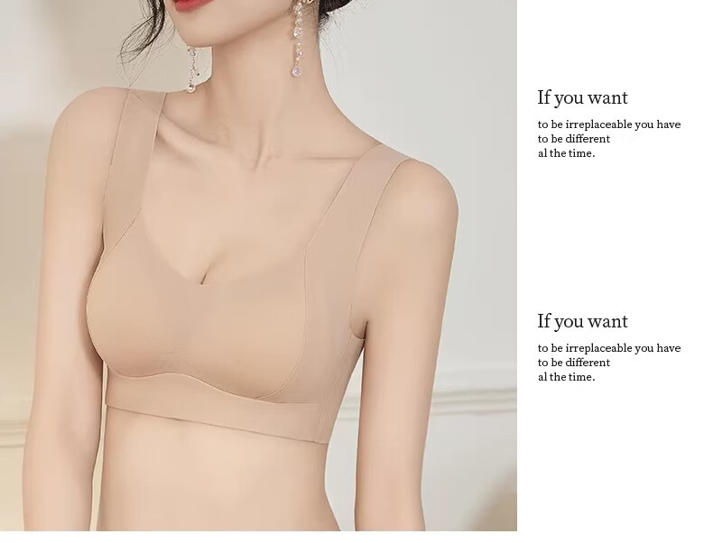 Ordifen Women's Sports Seamless Foundation Small Bust Push-Up Lifting Anti-Sagging Side Breast Gathering Back Support Vest Bra 22