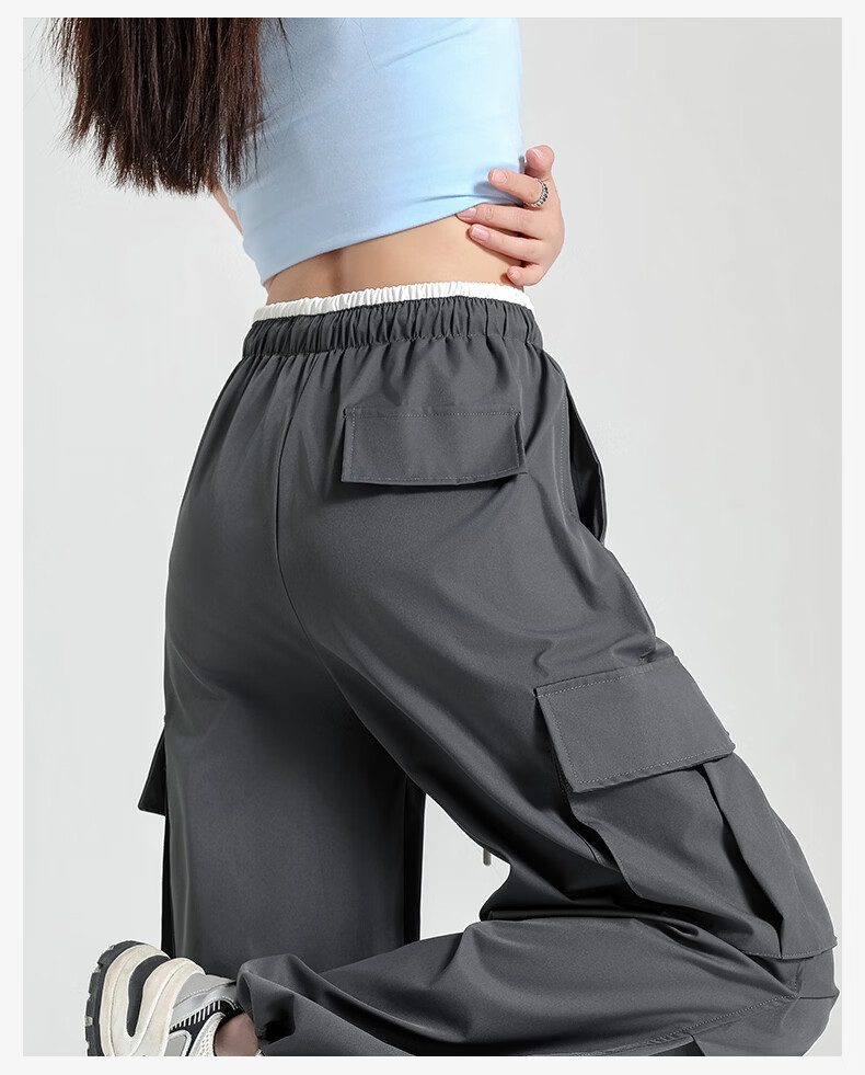 Borui Sunscreen Ice Silk Quick-Dry Work Pants Women 2026 New Summer Lightweight Breathable Casual Paratrooper Pants 16