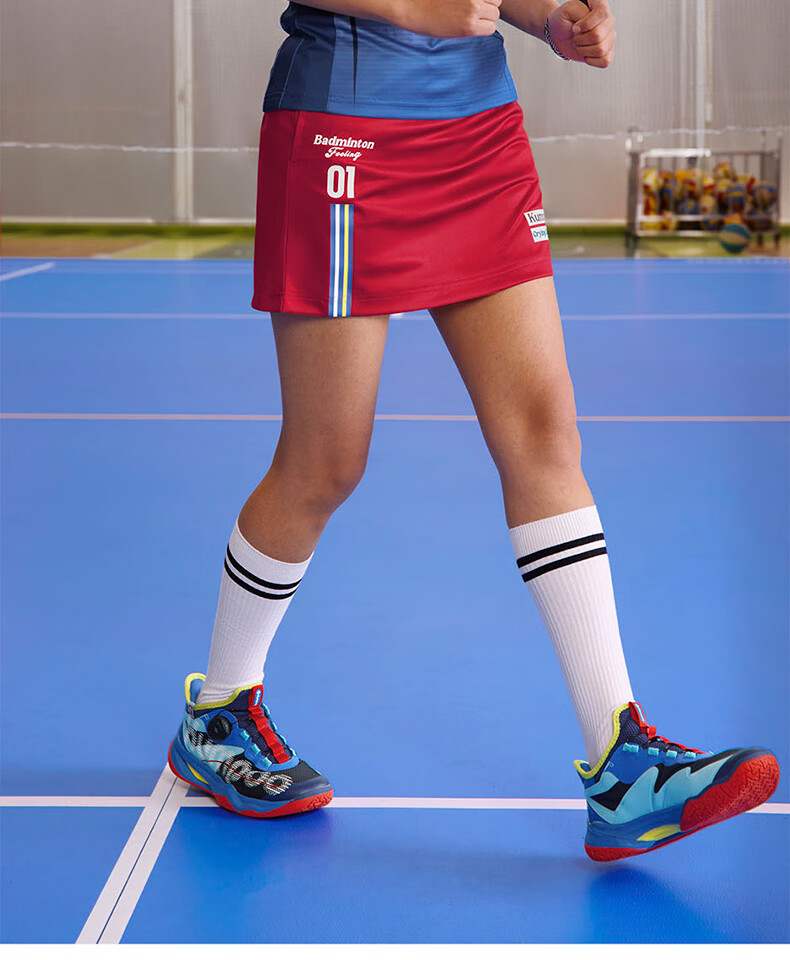 KUMPOO Badminton Dress Short Skirt for Women, Slimming Scream Center Collaboration Style Half Skirt ACQ261601-Red XL 31