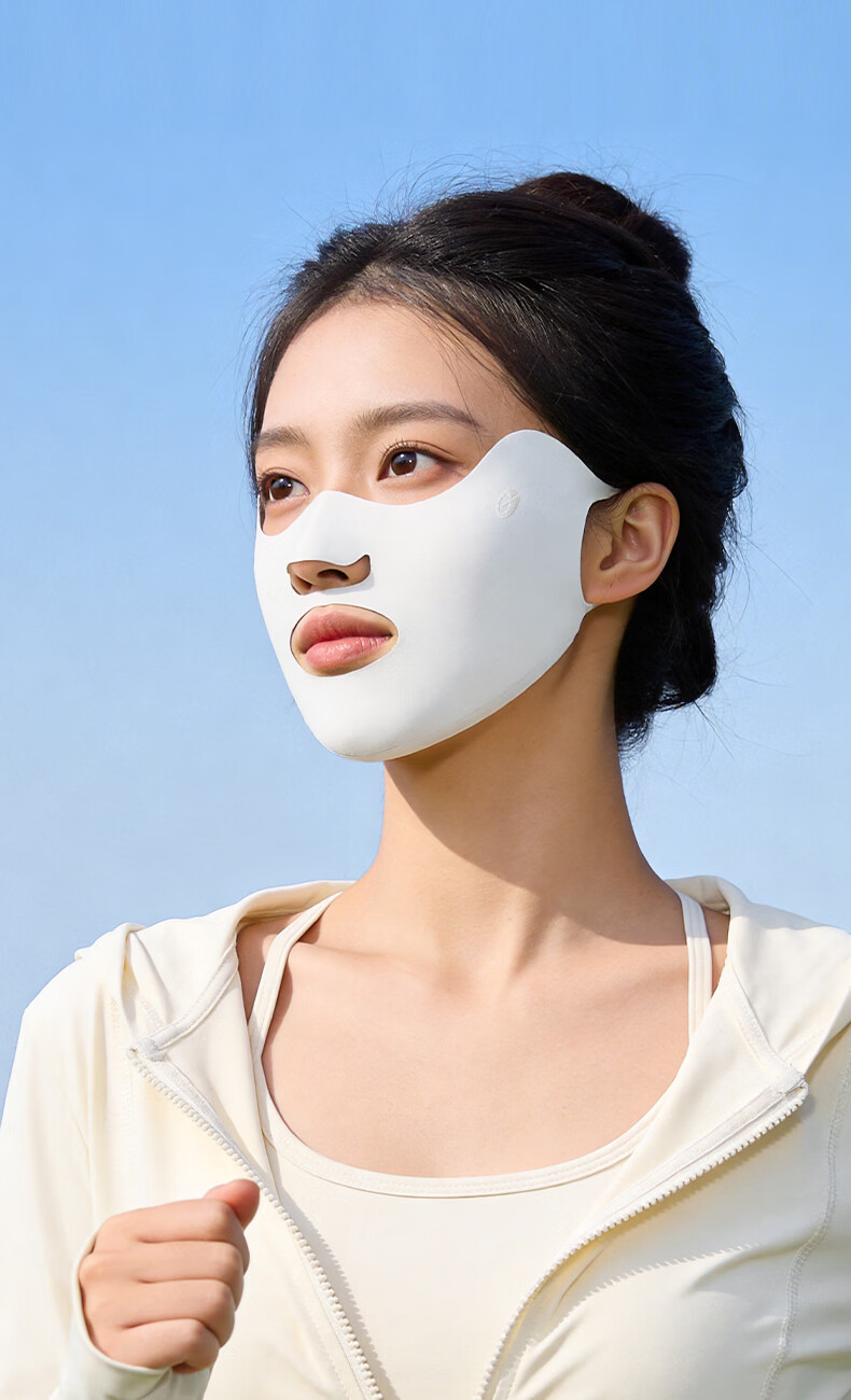 GOLOVEJOY High-Performance Sunscreen Mask Ice Silk Cooling Breathable Outdoor Cycling Commuting UV Protection Eye Corner Face Mask Black 8