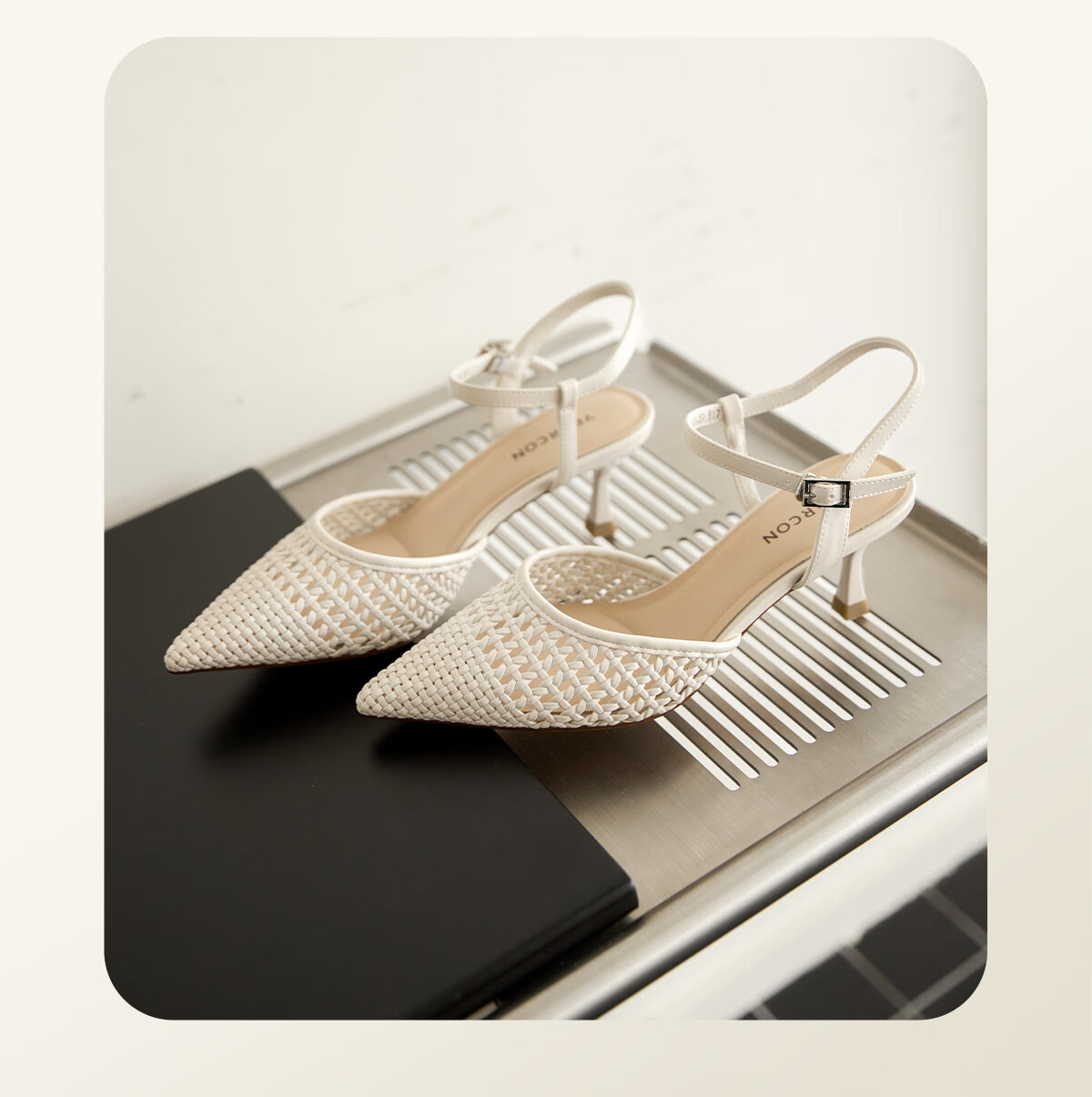 Yierkang Women's Pointed Toe Stiletto Backless Woven Mesh Peep Toe Sandals 29996W Silver Size 37 2