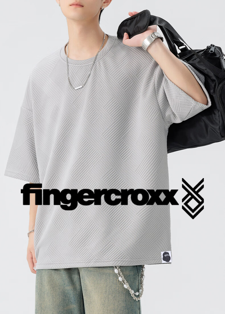 Fingercroxx IT Men's Summer Casual Basic Cotton T-Shirt, Trendy Loose Fit Short Sleeve Crew Neck Top, White, M 8
