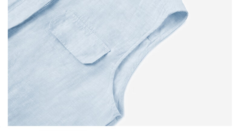 GANT Women's Spring Summer Pure Linen Striped Solid Vintage Coin Style Shirt 455-Blue S 15