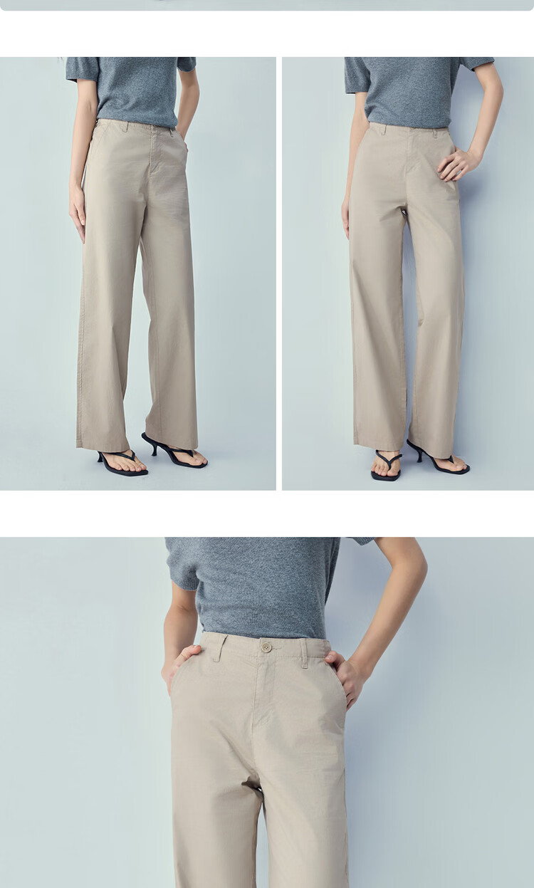 Giordano Women's Pants 2026 New Elastic Cotton Solid Color High Waist Straight Casual Trousers 05416303 14