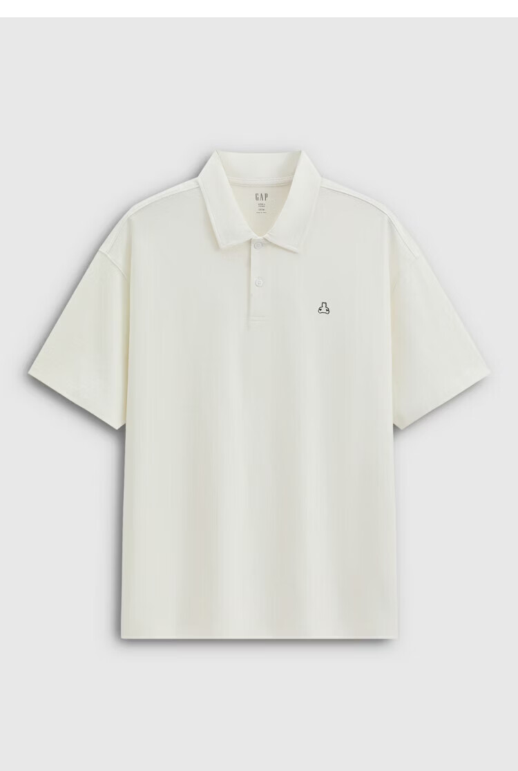 GAP Men's 2026 Summer New Pure Cotton Bear Embroidery Short Sleeve Polo Shirt Casual Top 892476 18