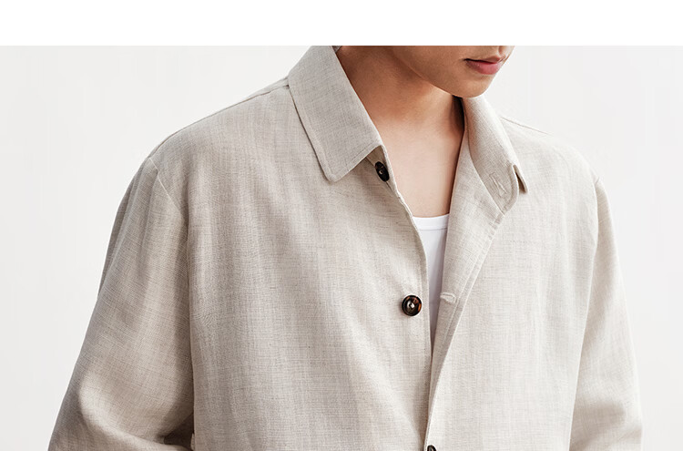 HAUT TON Vintage Style Linen Lyocell Knit Casual Jacket Men's Coat 2026 Spring Autumn Cardigan Shirt 6046 14