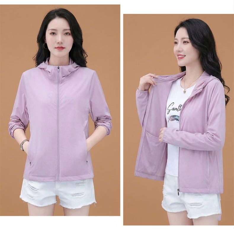 AEMAPE Lightweight Sunscreen Jacket for Women Summer 2026 New Mid-Aged Mom UV Protection Outdoor Skin Jacket Coat 26