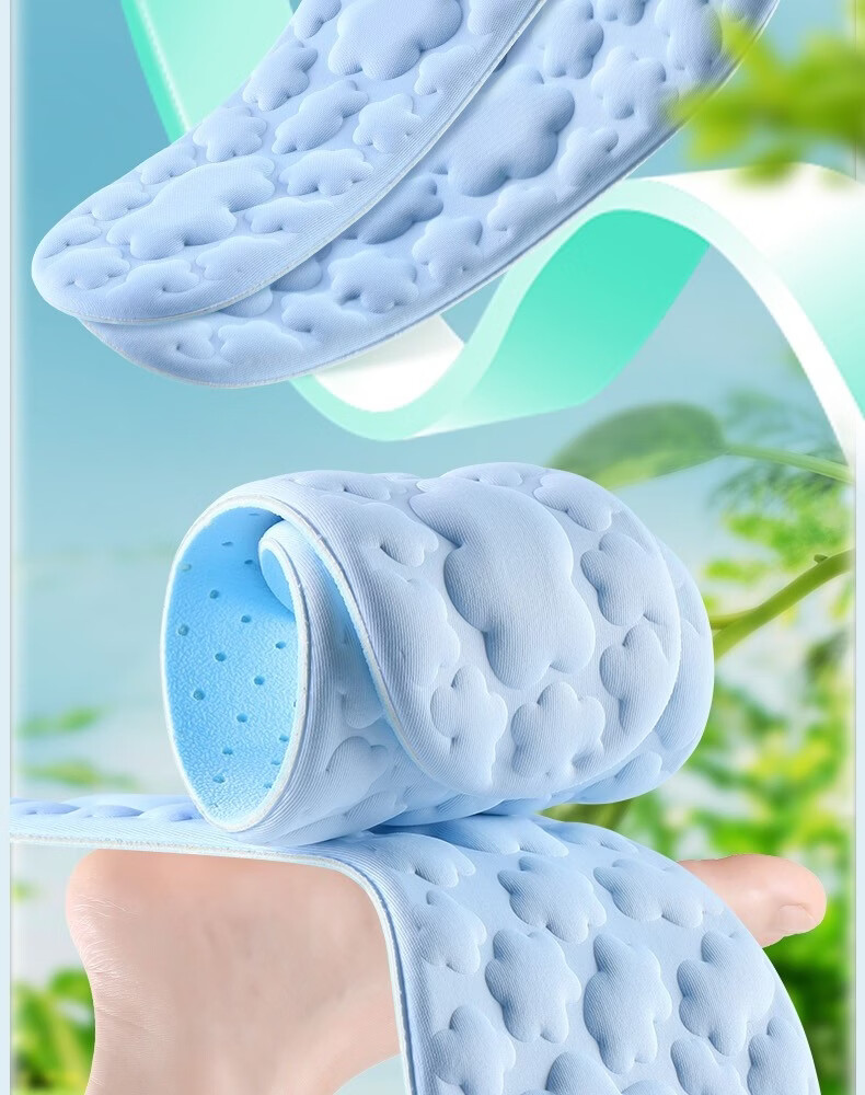 Footprint Tribe Men's Cooling Insoles Ice Silk Summer Barefoot Sweat-Absorbing Breathable Odor-Resistant Ultra-Soft [2 Pairs] Size 39-40 2