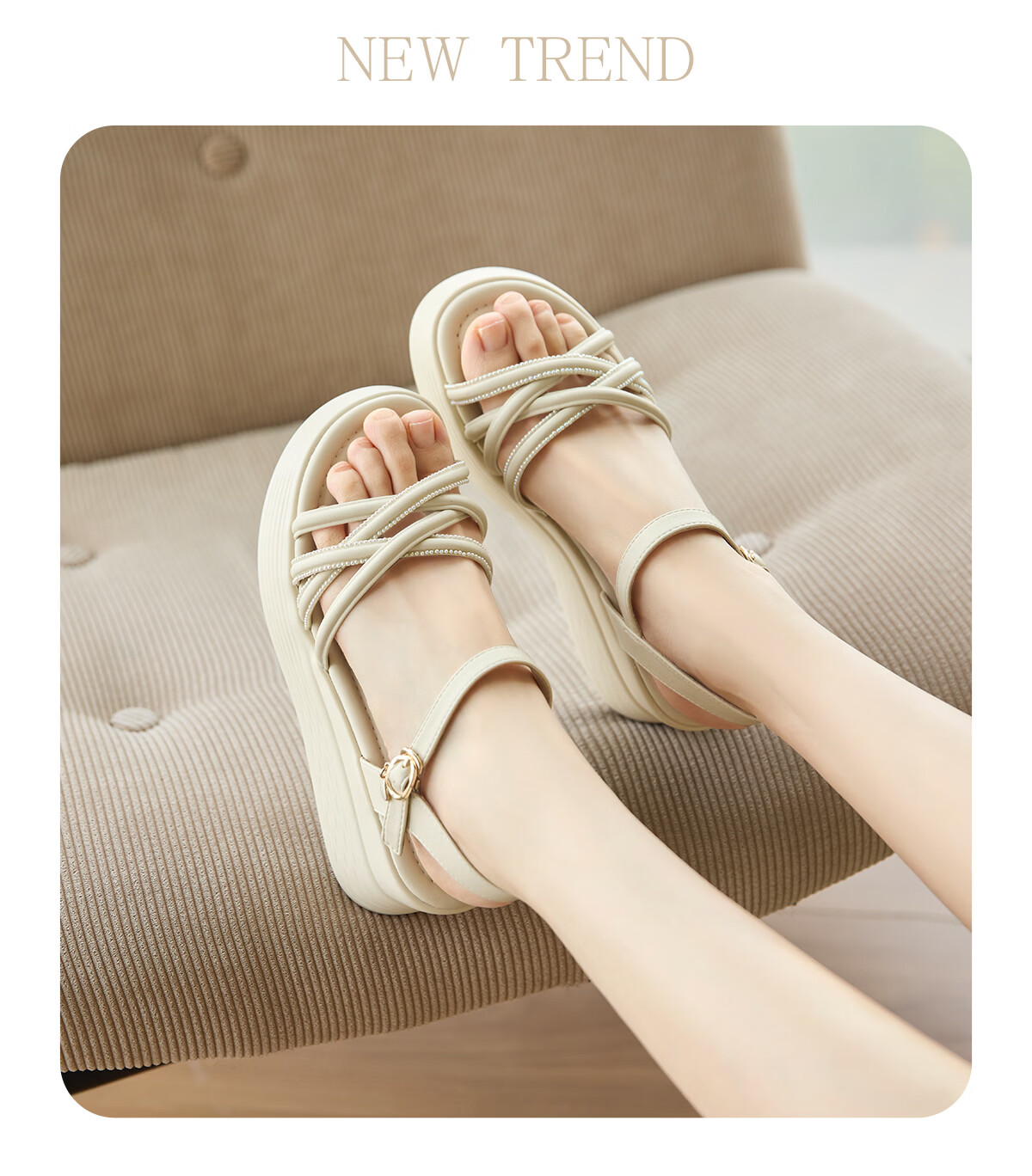 Eierkang Women's Sandals Open Toe Wedge High Heel Soft Sole Thick Bottom Beach Sandals 18066W Yellow Size 36 5