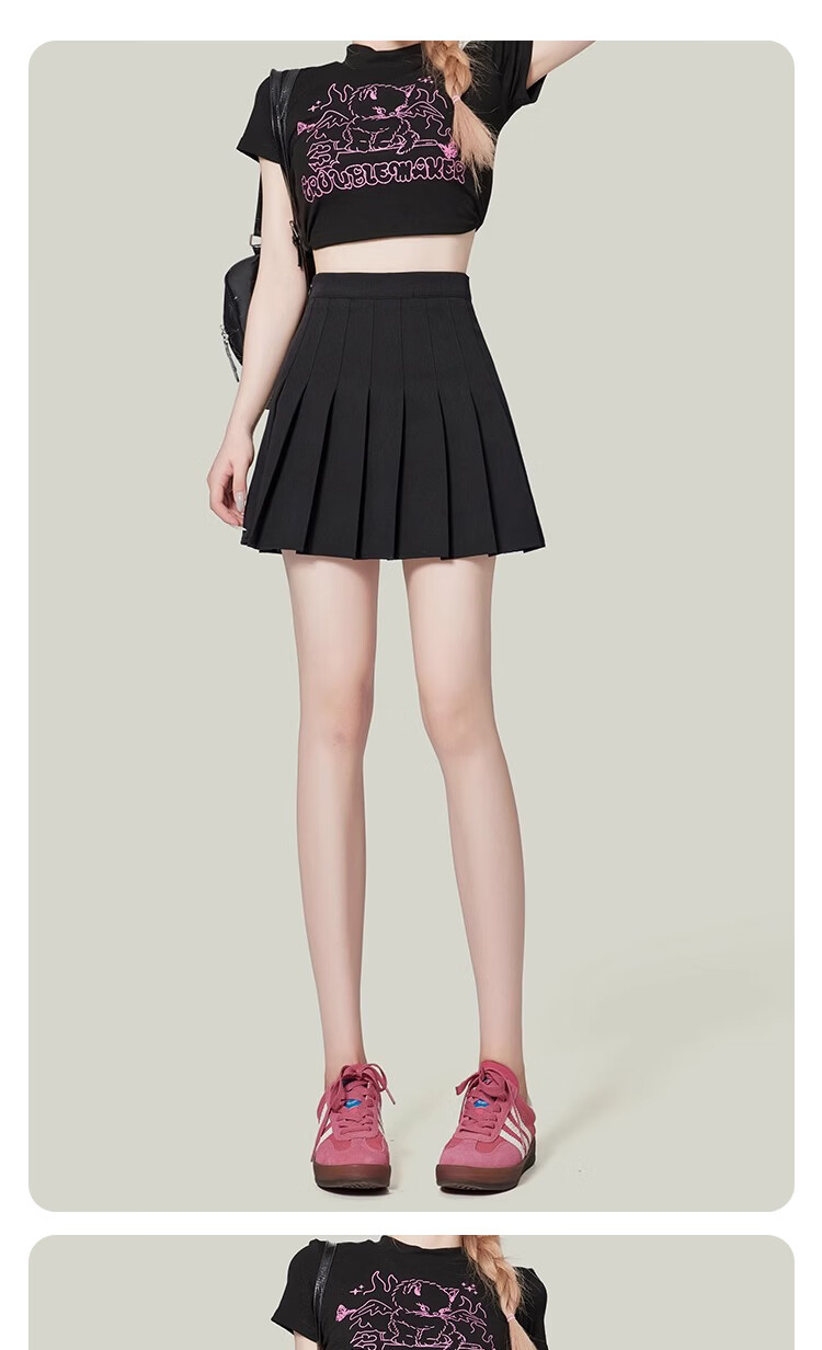 Borui Women's Autumn Winter 2026 Pleated High-Waist Slim A-Line Skirt with Lining JK Skirt 11
