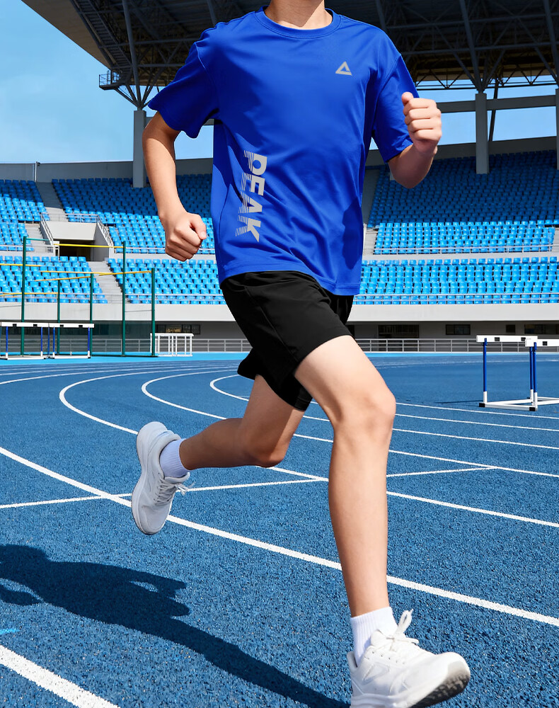 Peak Kids Sportswear Children's Summer 2026 New Boys Quick-Dry Short Sleeve T-Shirt Cool Summer Outfit for Older Kids 2