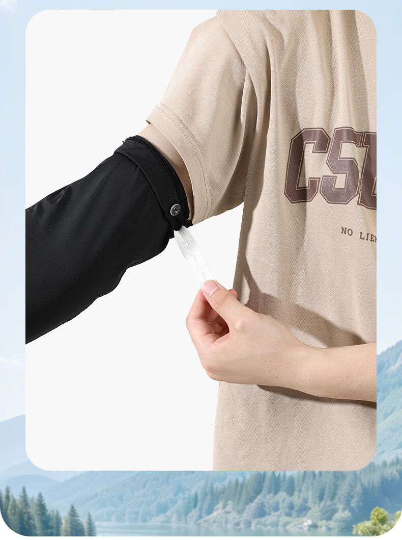 JEEP Men's Summer Outdoor Cycling Driving Sun Protection Half-Finger Arm Sleeves UV Protection Ice Sleeve Gray 7