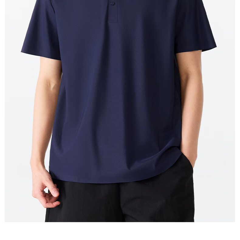 MINISO Men's Polo Shirt Short Sleeve T-Shirt Summer Ice Silk Quick-Dry Men's Collared Top Z Medium Gray M 27