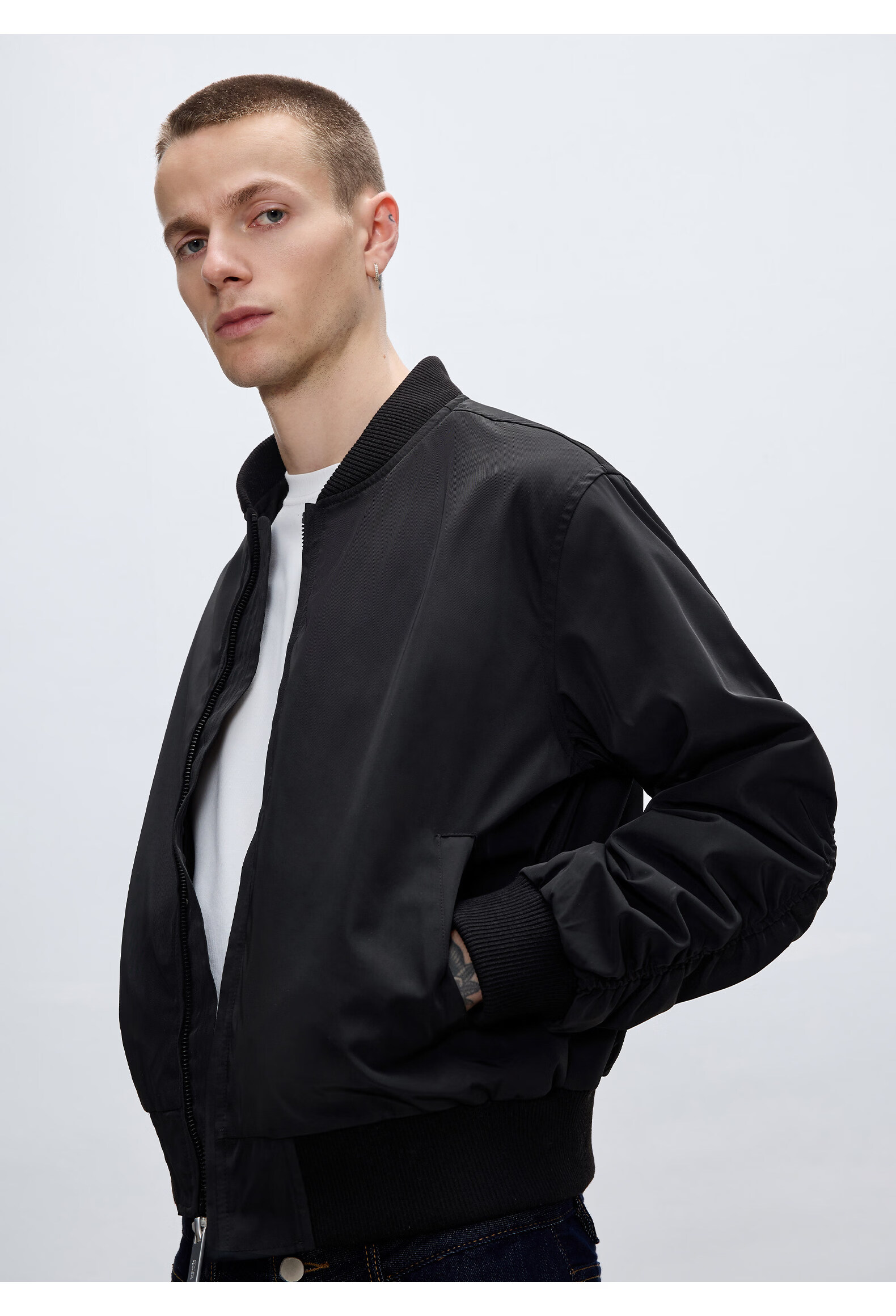 CHINISM Men's Vintage MA1 Flight Jacket Spring Autumn Breathable Casual American Baseball Jacket 14