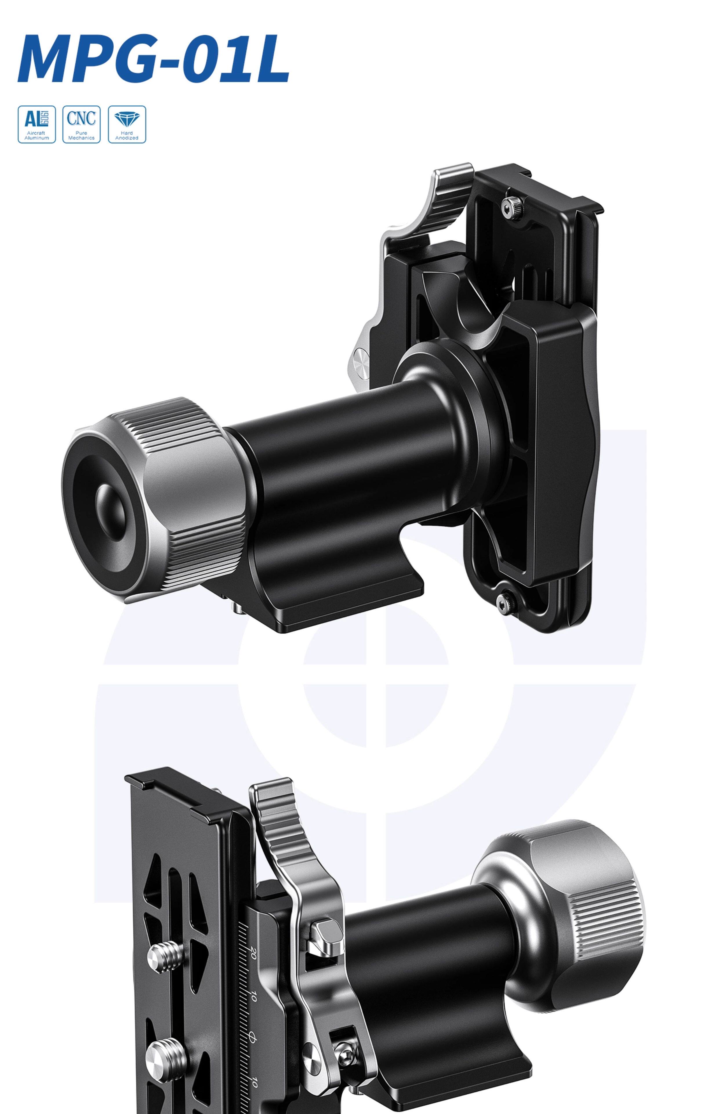 Leofoto MPG-01 Horizontal Monopod Pan-Tilt Quick Release Clamp Adapter for Arca Quick Release Plate Conversion Head Accessory 5