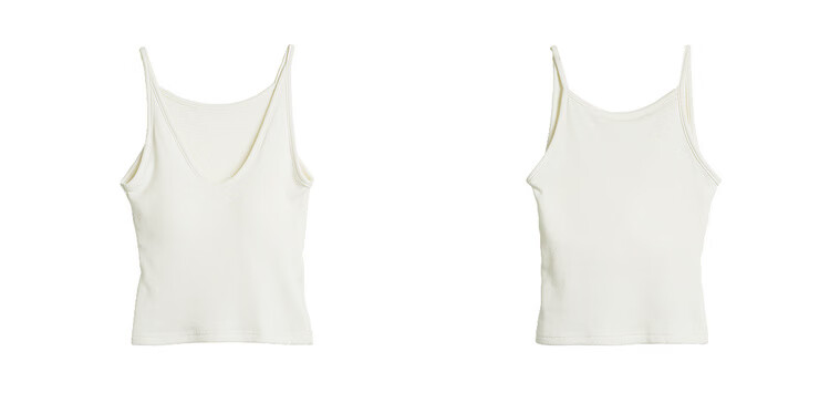 Olrain Summer Casual Large U-Neck One-Piece Padded Slim Fit Versatile Camisole White One Size 21