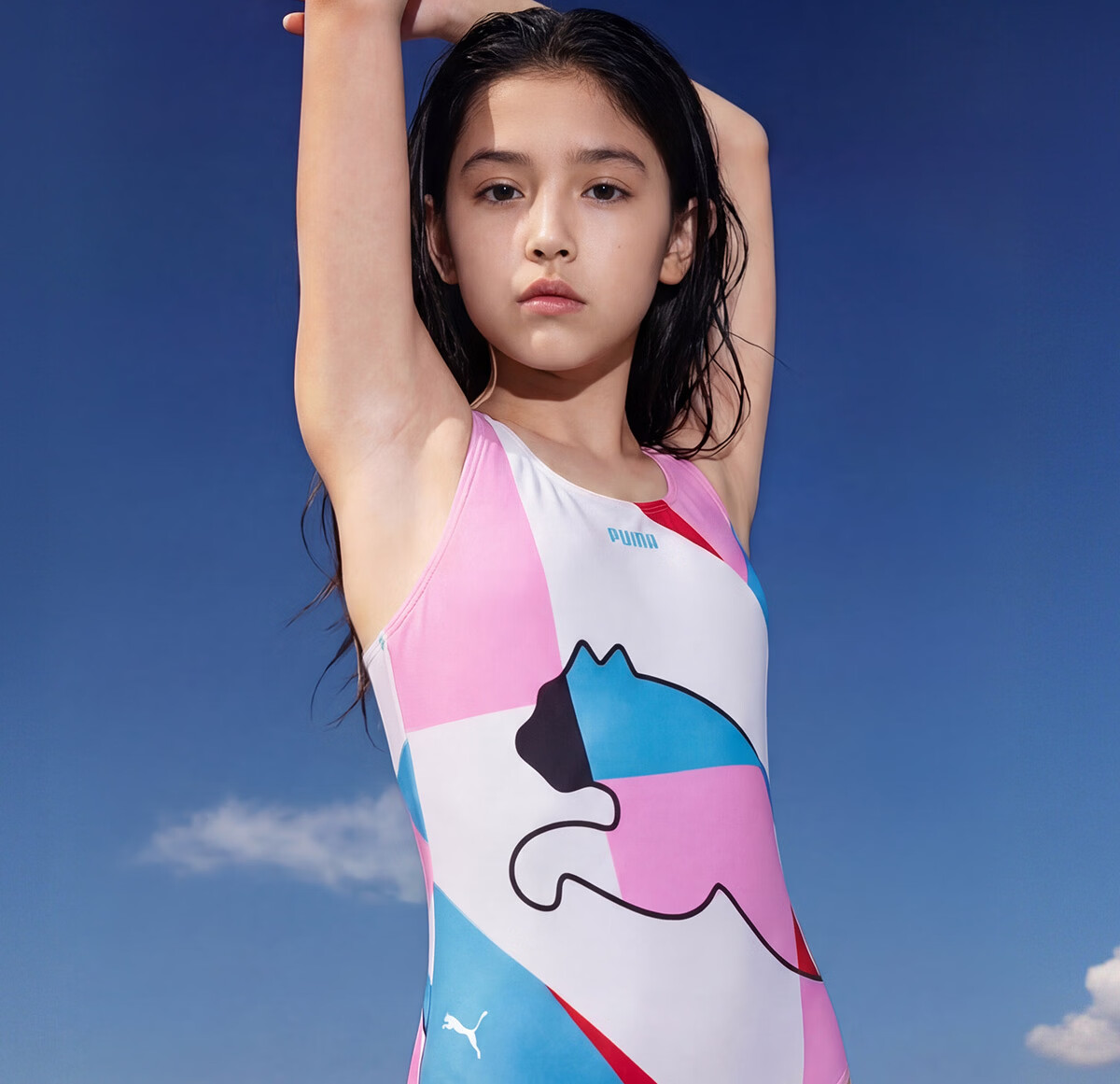 PUMA Kids Girls One-Piece Professional Training Racing Swimsuit for Swimming Pool 4