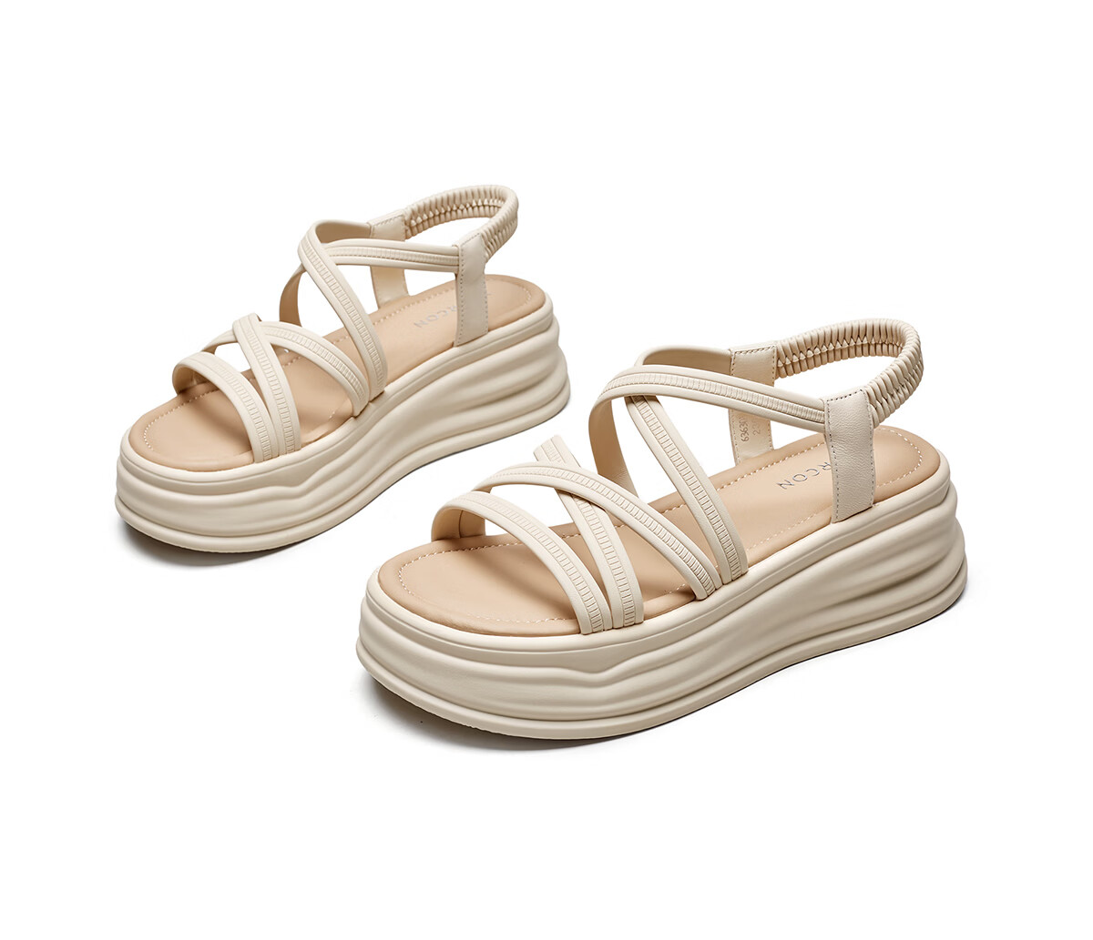 Eierkang Women's Thick-Soled Height-Increasing Roman Sandals Versatile Platform Beach Sandals 27592W Light Green Size 37 12