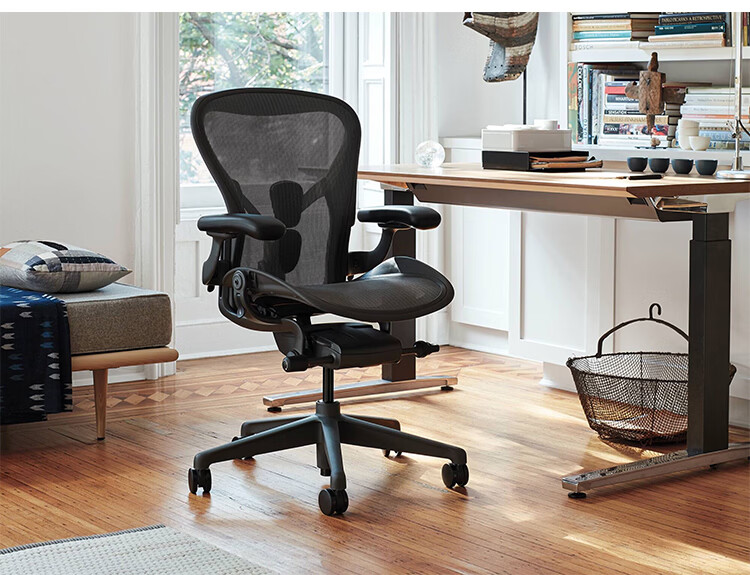 HERMAN MILLER Aeron Series 2 Ergonomic Office Chair with Adjustable Lumbar Support and Tilt, Mineral White, Size Large, 12-Year Warranty 6