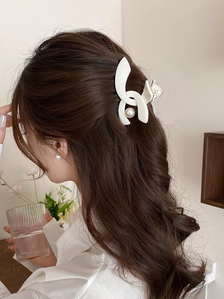 Jinglei Butterfly Bow Half-Up Hair Claw Clip for Women 2026 New Elegant Small Hair Clip Shark Clip for Thin Hair 8