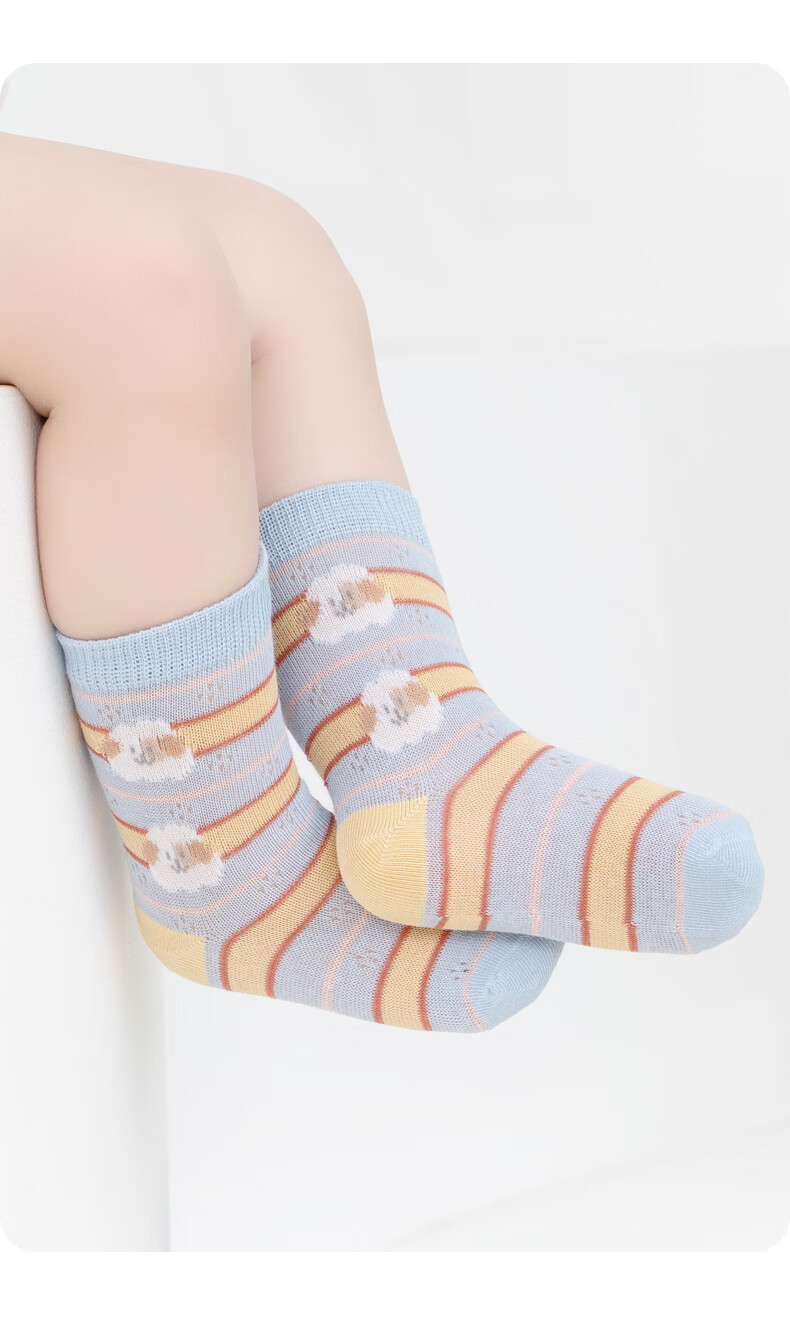 Baby Growth Summer Cotton Socks Mesh Breathable Girls Anti-Constriction Infant Antibacterial Seamless Mid-Calf Socks 24