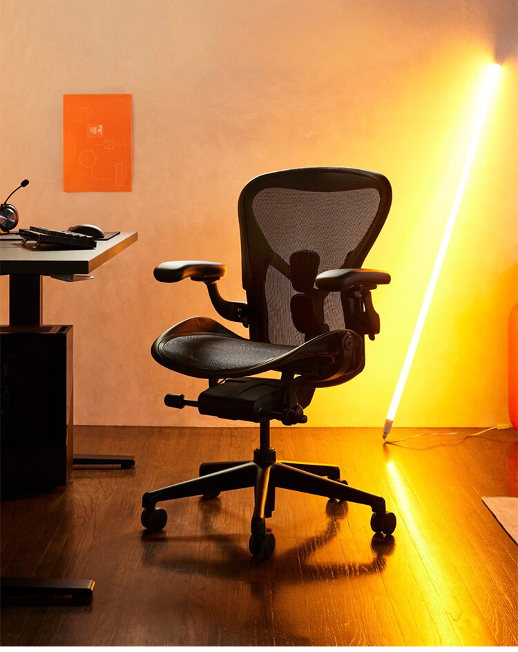 HERMAN MILLER Aeron Series 2 Ergonomic Office Chair with Adjustable Lumbar Support and Tilt, Mineral White, Size Large, 12-Year Warranty 14