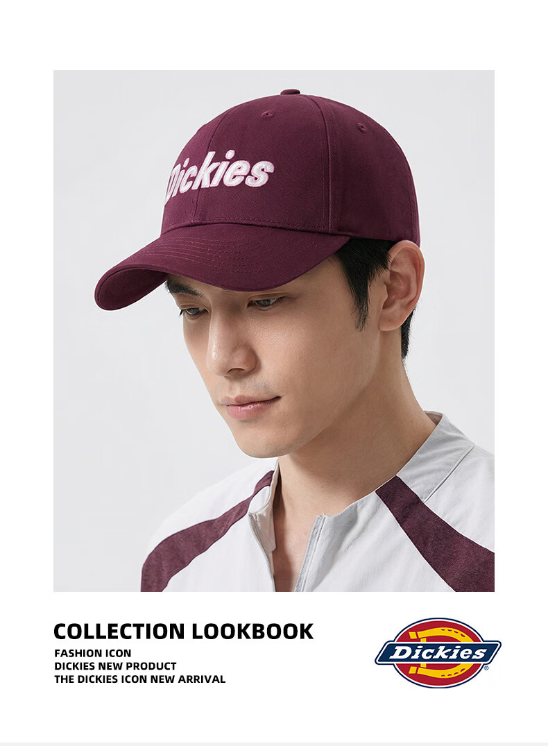 Dickies Vintage Hard Top Baseball Cap Unisex Adjustable Velcro Duckbill Hat Navy Blue Outdoor Sunshade Cap 15