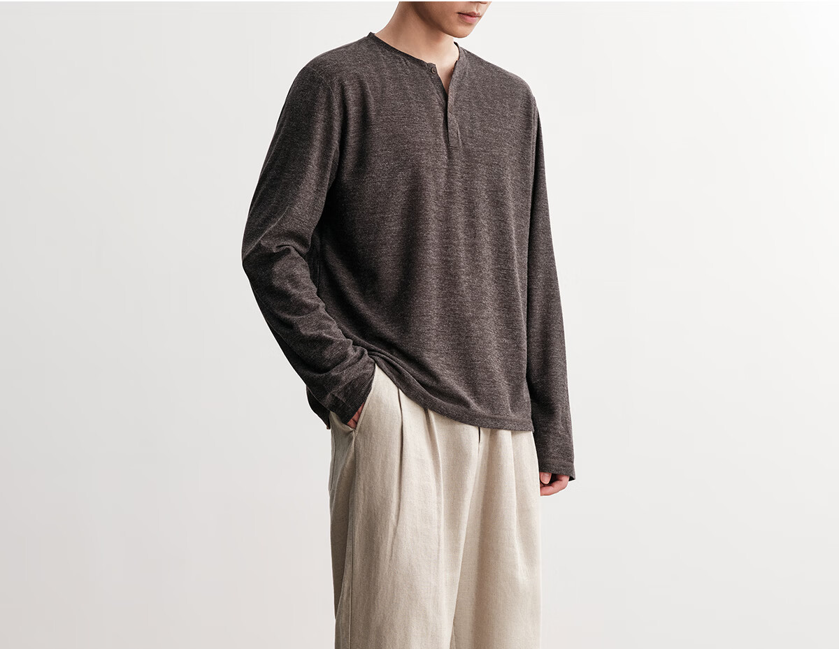 HAUT TON Vintage Style Linen Lyocell Knit Casual Jacket Men's Coat 2026 Spring Autumn Cardigan Shirt 6046 26