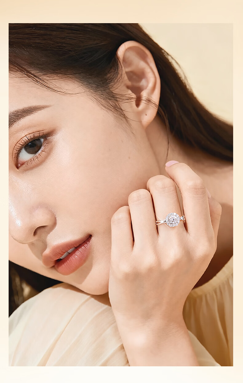 GLTEN Sugar Cube Engagement Ring Diamond Silver Ring for Women 2026 New Qixi Festival Valentine's Day Gift for Girlfriend Wife 5
