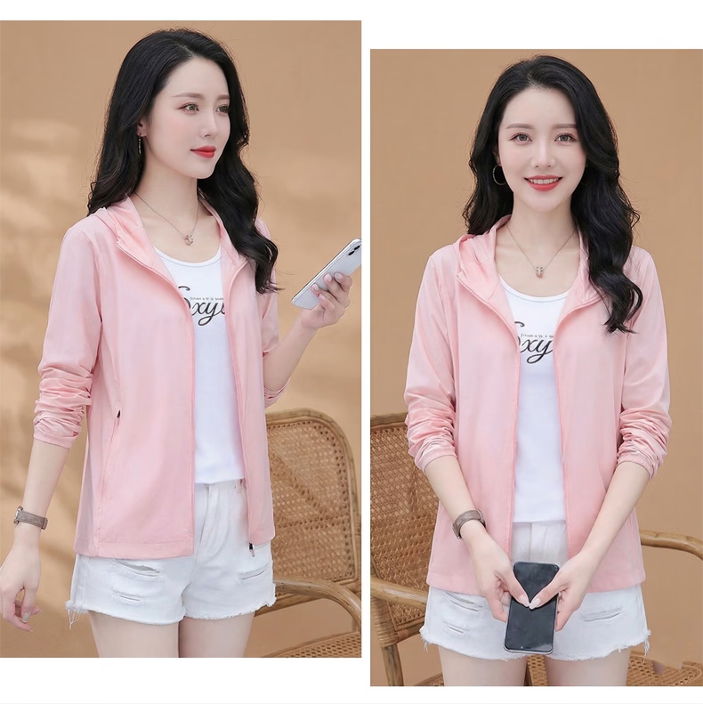 AEMAPE Lightweight Sunscreen Jacket for Women Summer 2026 New Mid-Aged Mom UV Protection Outdoor Skin Jacket Coat 17