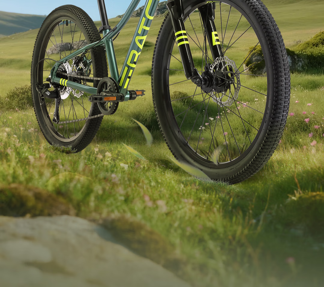 Baiqi Y2 Mountain Bike Youth School Commuter Bicycle 24 Inch 8-Speed Tundra Green 3