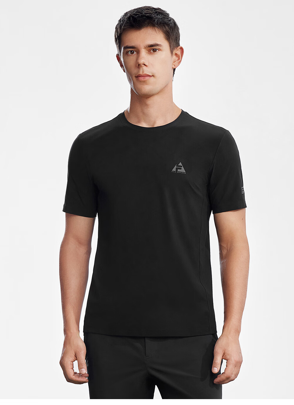 FILA Official Men's Knitted Short Sleeve Shirt 2026 Summer New Outdoor Sports Simple Basic Versatile T-Shirt 3