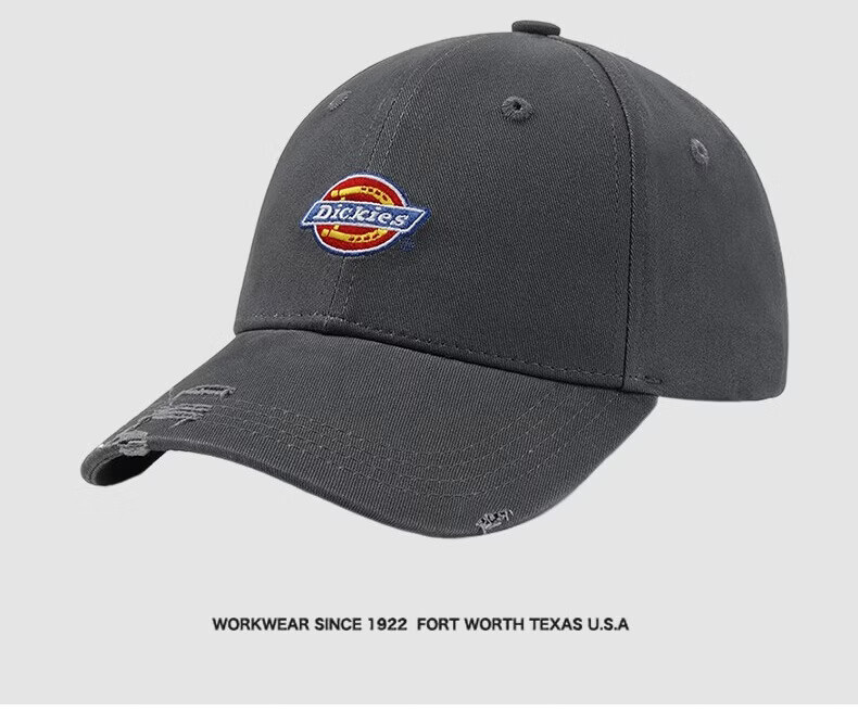 Dickies Hard Top Embroidered Baseball Cap Unisex Adjustable Sunshade Sports Casual Hat Black 15