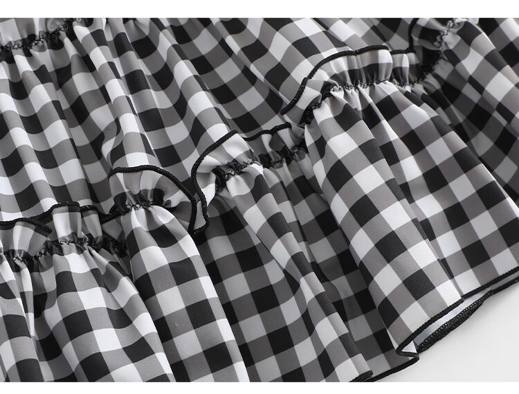 Agliondy Plus Size Women's One-Piece Swimsuit Waist-Slimming Figure-Flattering Classic Black and White Check L 30