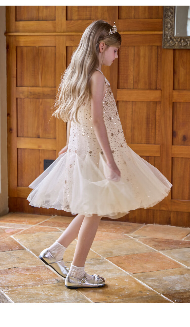 Disney Elsa Princess Dress Girls Summer 2026 New Children's Stylish Performance Costume Princess Style Kids Clothing 14