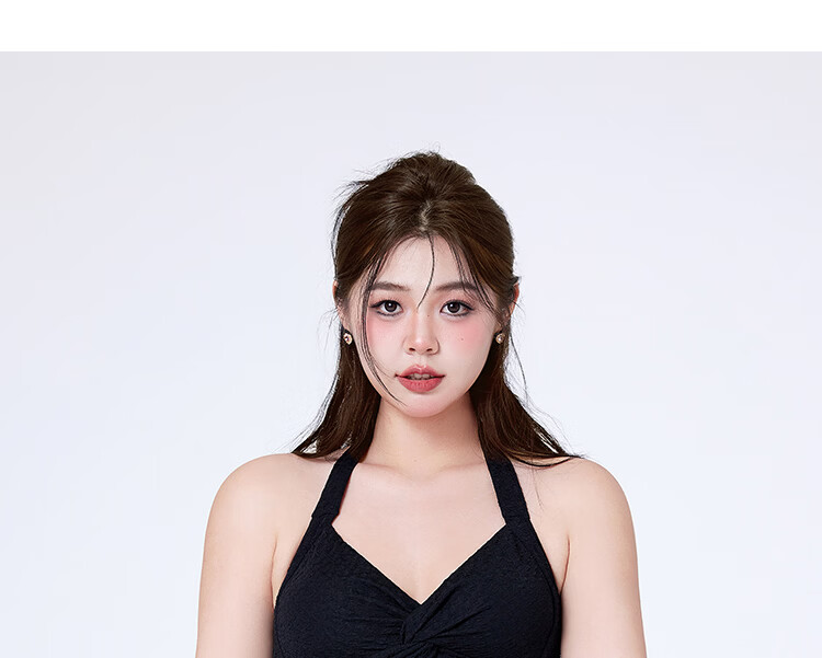 Agliondy Plus Size Women's One-Piece Swimsuit Waist-Slimming Figure-Flattering Classic Black M 20