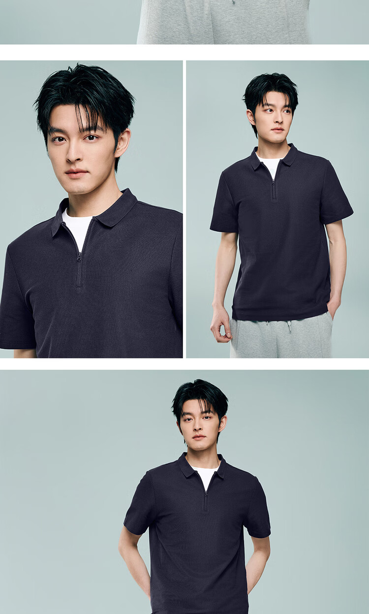 Giordano 2026 Summer Tech Cooling Sun Protection Half-Zip Collar Short Sleeve Polo Shirt Men 13016212 15