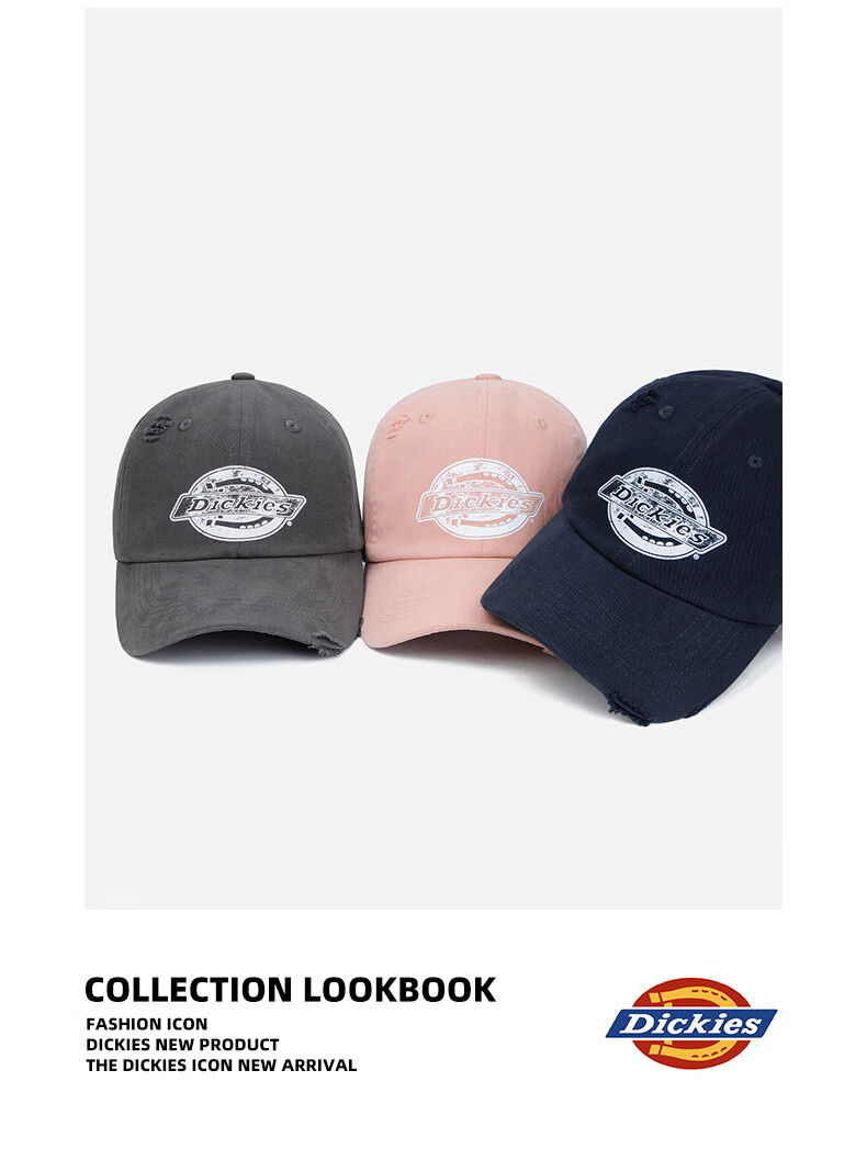 Dickies American Style Distressed Baseball Cap Unisex Casual Vintage Sun Hat Navy Blue 20