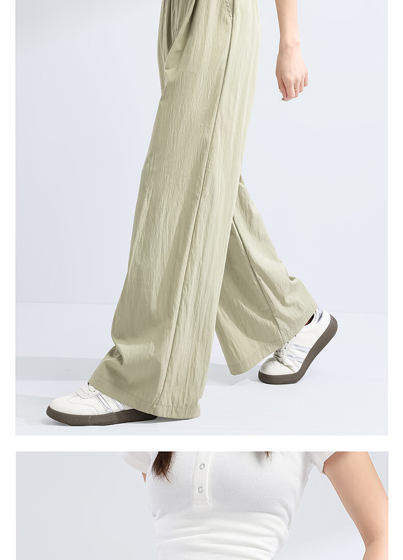 MINISO Women's Wide-Leg Pants Summer Thin 2026 New Popular Draped Casual Long Straight Pants Petite Yamamoto Style 12