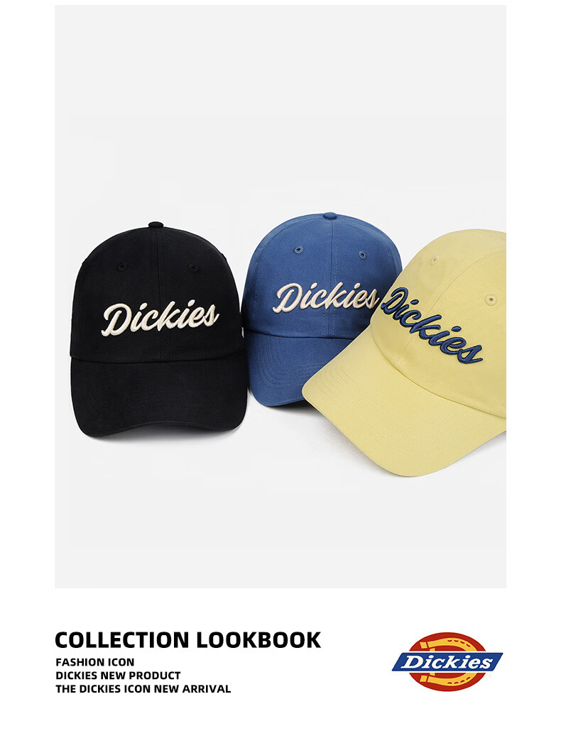 Dickies Casual Retro Baseball Cap Unisex Embroidered Letter New Duckbill Hat Yellow 15