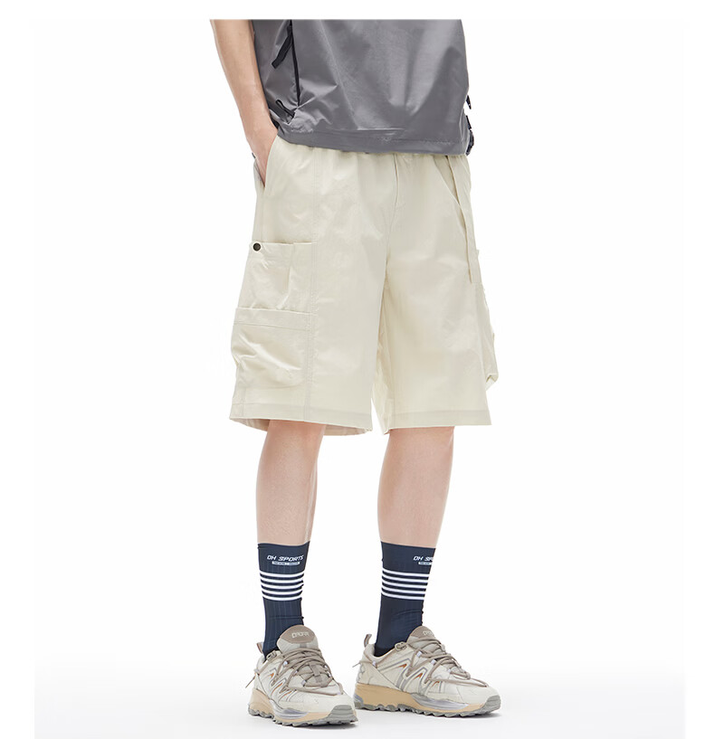 Fingercroxx IT Quick-Dry Work Shorts Men 2026 Summer Thin Loose Fit Casual Five-Point Pants Apricot M 20