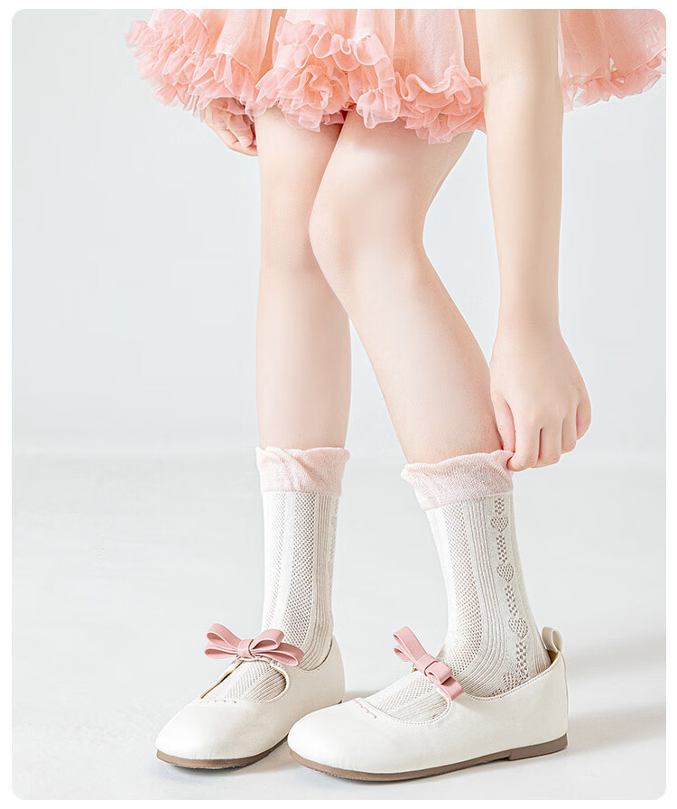 Little Pig Banner Sweet Princess Socks Summer Mesh Thin Girls Socks High Elasticity Class A Xinjiang Long Staple Cotton Girls Cotton Socks 5